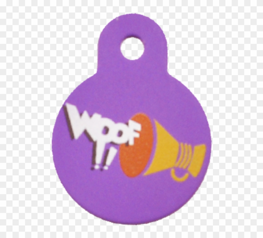 Woof Slogan Mini Circle Purple - Cartoon #1251464