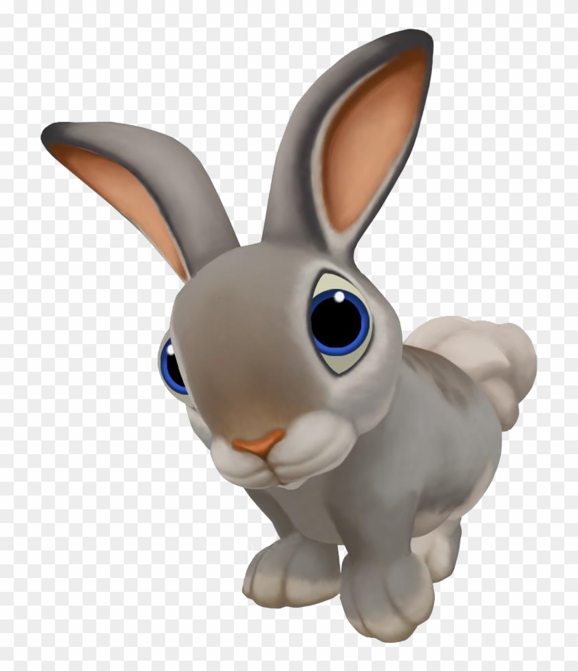 Gray Cotton Tail Rabbit - Cartoon Rabbit Transparent Background #1251635