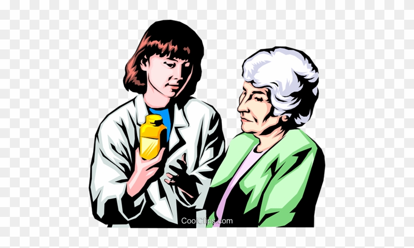 Woman With Prescription Royalty Free Vector Clip Art - Cartoon #1252582