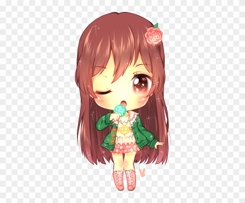 Animation - Chica Anime Comiendo Helado #1253085