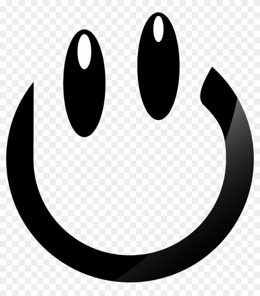 Smiley Sweet Eyes Black Png Image - Gülen Yüz Siyah Beyaz #1253609