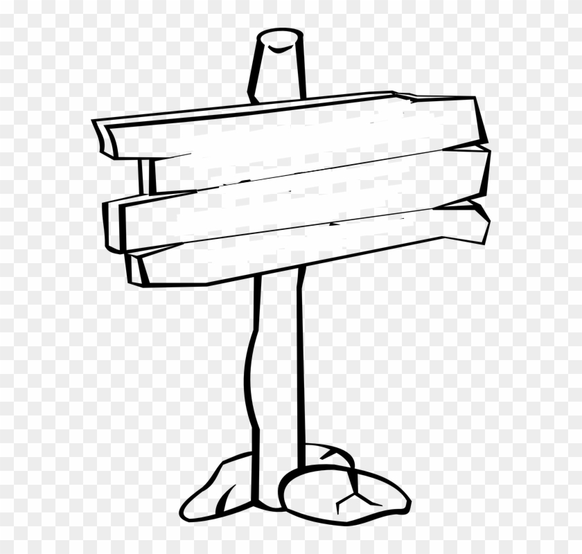 Signboard Clipart Picket Sign - Wooden Sign Clip Art #1253848