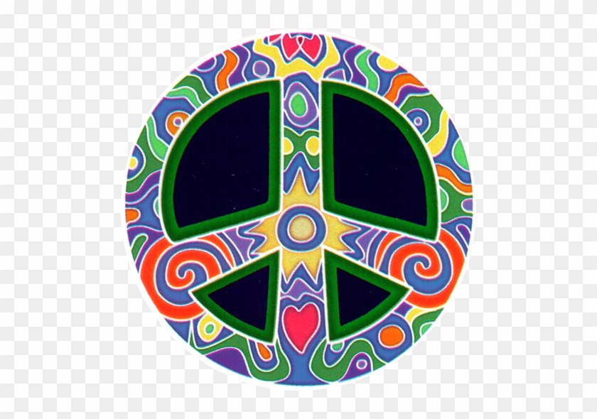 Window Sticker / Decal - Retro Peace A Hippie Window Sticker Decal Circular #1255391