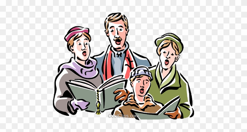 Christmas Carolers Royalty Free Vector Clip Art Illustration - Christmas Carol #1256519