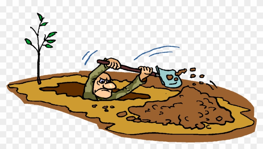 Dig Hole Clipart - Cartoon Man Digging Hole #1256943