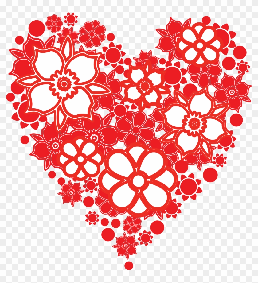 Free Clipart Of A Love Heart With Flowers - Hearts With Hearts #1256978