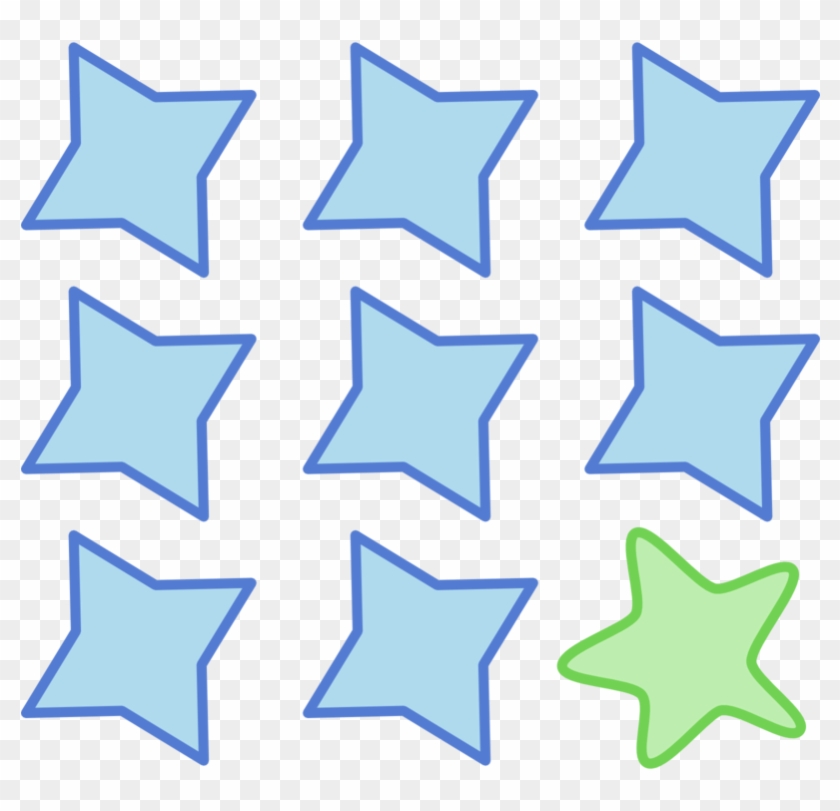 T-shirt Graphic Blue Stars With One Green - T-shirt Graphic Blue Stars With One Green #1256998