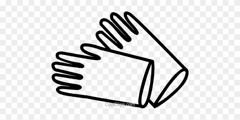 Rubber Gloves Royalty Free Vector Clip Art Illustration - Line Art #1258081