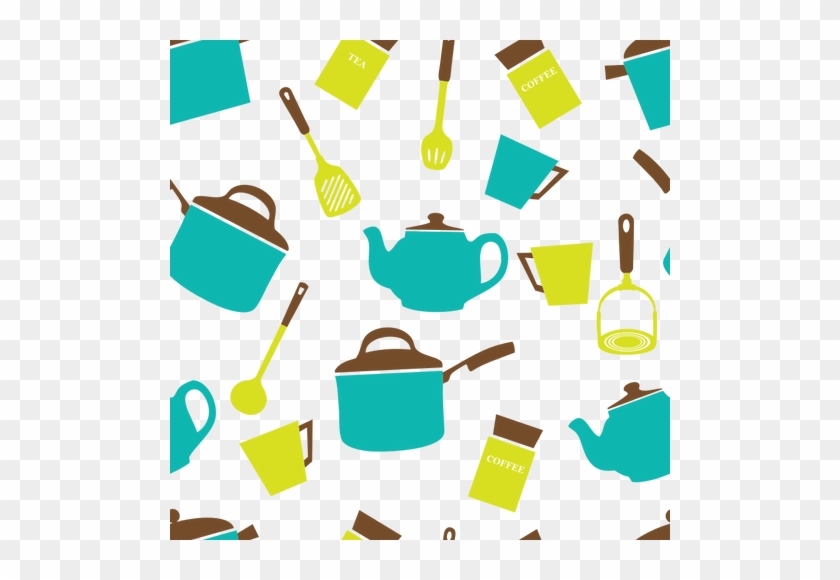 Image Of Color Kitchen Equipment On White Background - Kitchen Utensils Clipart #1258679