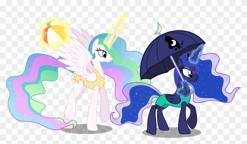 To The Pool 2 By Vector-brony - Celestia And Luna Bikini #1258994