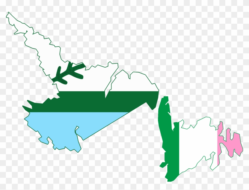 Flag Map Of Newfoundland And Labrador - Newfoundland And Labrador Flag Map #1258996