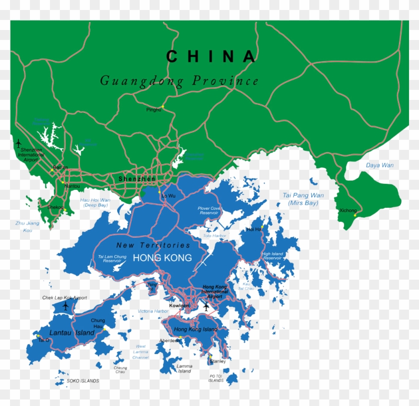 Hong Kong Royalty-free Vector Map Illustration - Territory Of Hong Kong #1259060