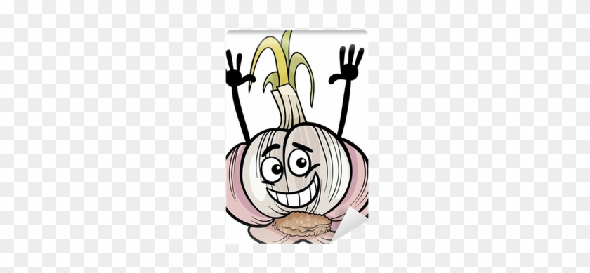 Funny Garlic Vegetable Cartoon Illustration Wall Mural - Art Print: Zakowski's Letter G With Garlic Cartoon #1259330