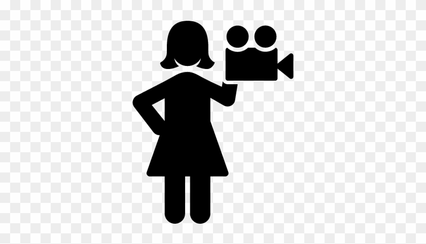 Woman With Video Camera Vector - Cinematographer Cartoon Png #1260377