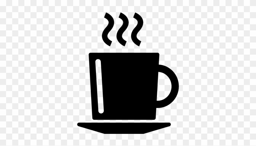 Hot Coffee Cup On A Plate Vector - Coffee Cup Icon Transparent Background #1260934