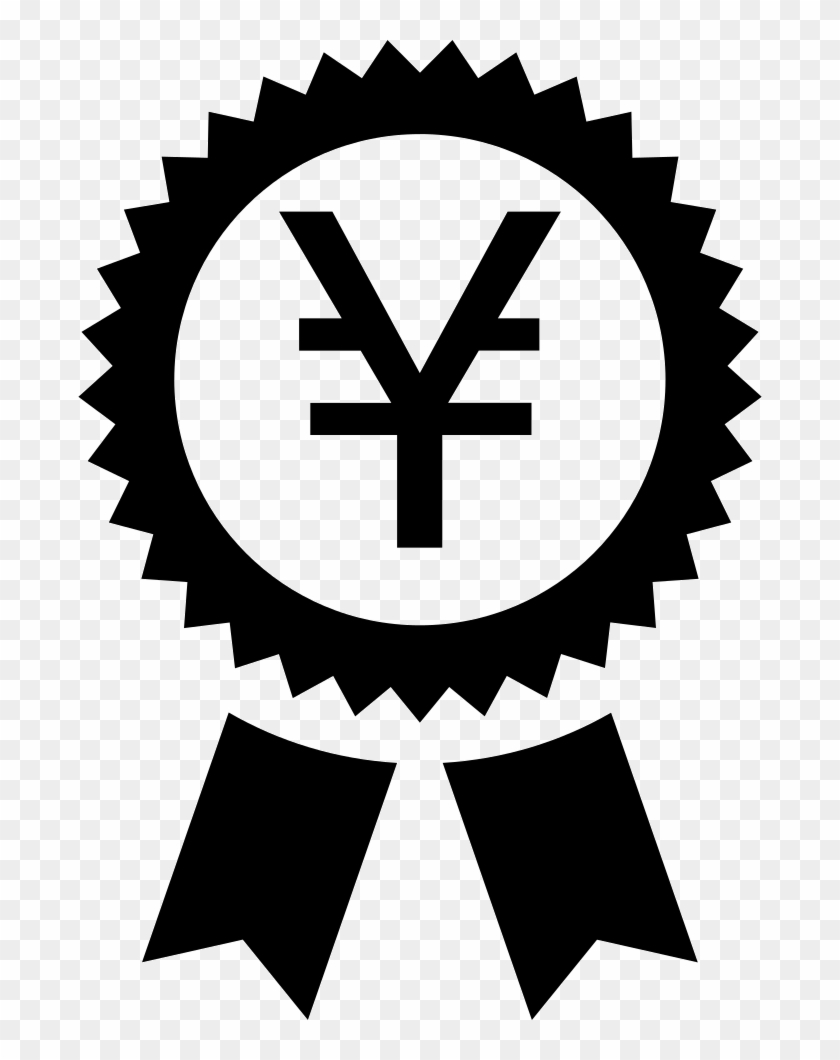 Yen Symbol In A Circular Pennant With Ribbon Comments - Ge Fqromf Reverse Osmosis Membrane #1261577