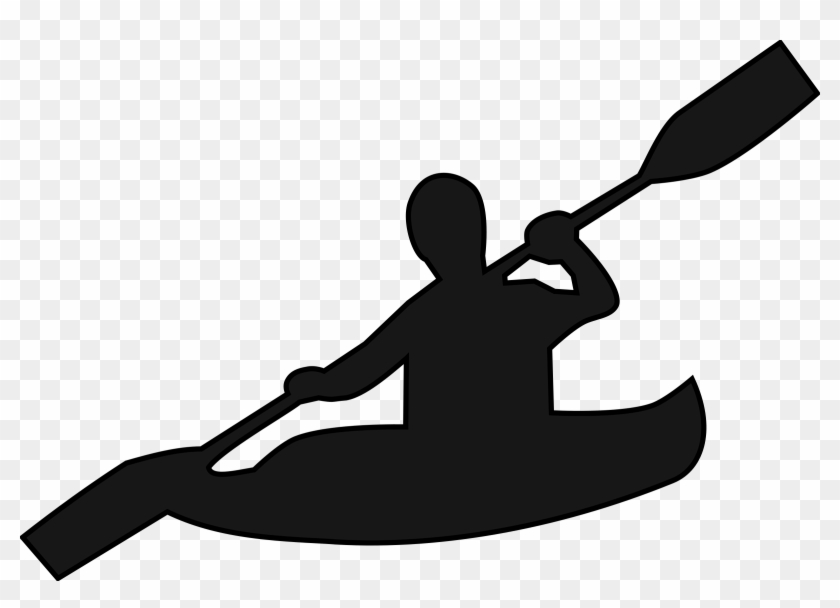 Clipart - Kayak Black And White #1262546