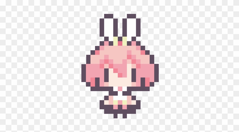 Kawaii Cute Chibi Pink Hair Crown Tiny Short Digital - Cute Ghost Pixel Art #1262850