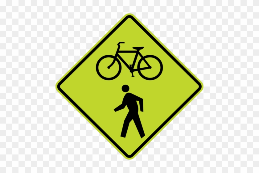 W11 15 Bicycle I Pedestrian Sign - Traffic Signs #1263652
