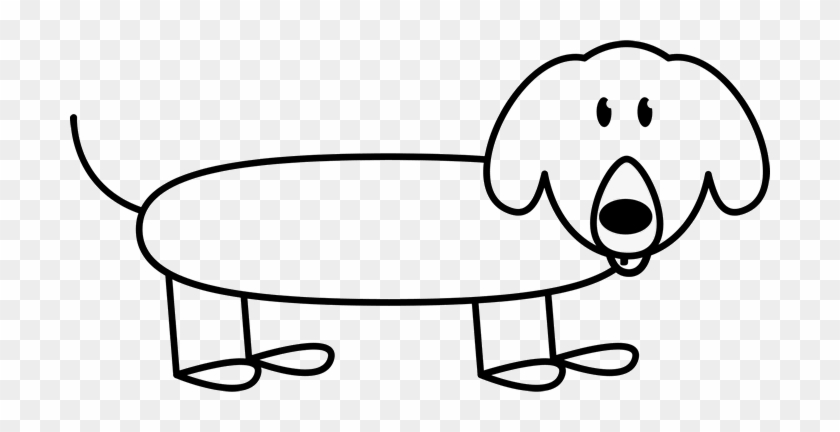 Dachshund Outline Sketch Rubber Stamp - Postage Stamp #1265127