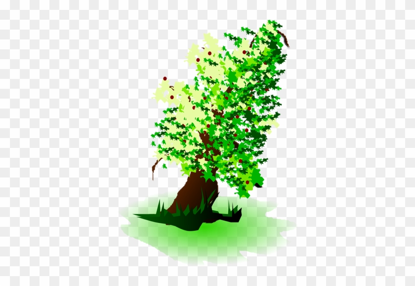 Apple Tree Oil Painting Vector Graphics - صورة شجرة الزيتون كرتون #1265211