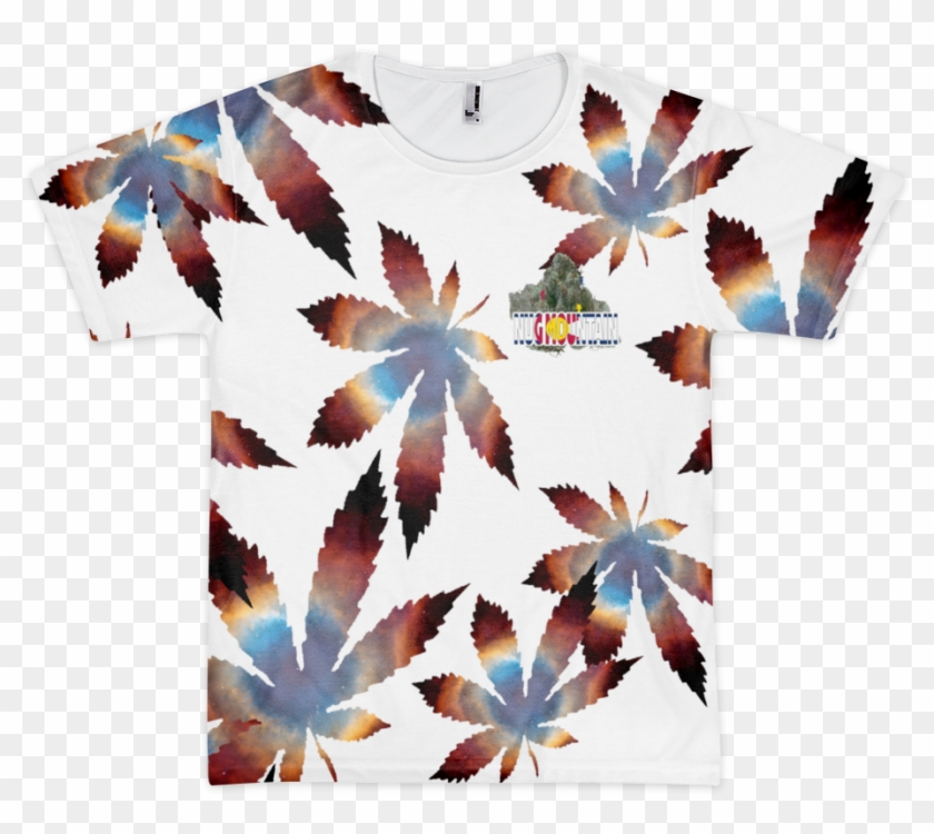Helix Nebula All Over Leaf Pattern T-shirt From Nug - Helix Nebula #1265226