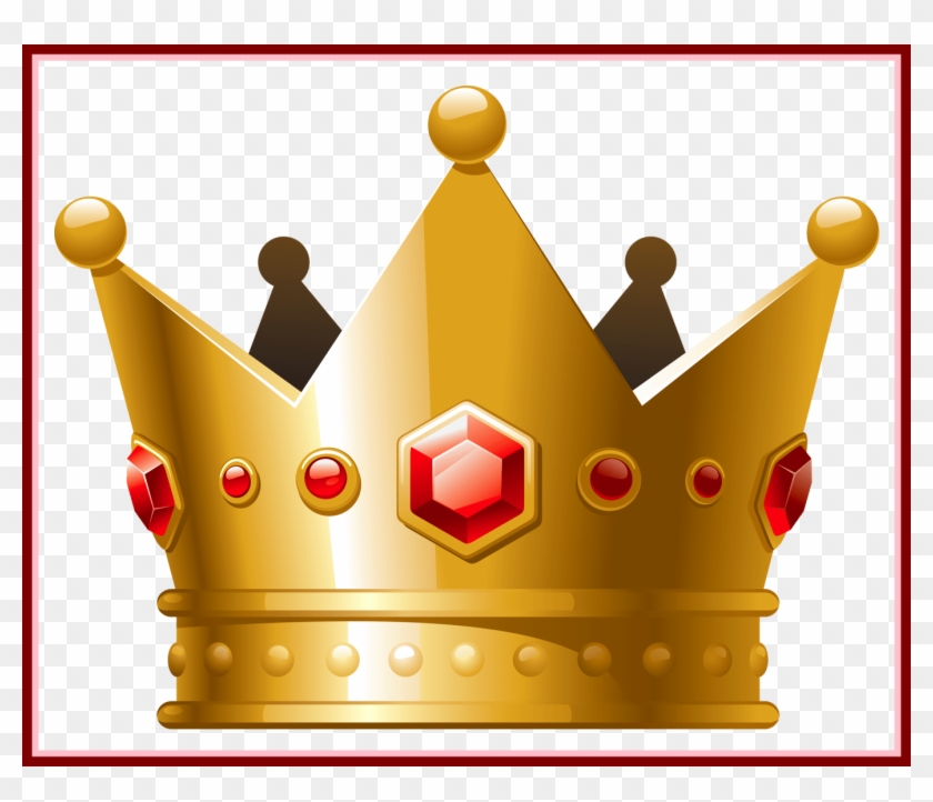 Stunning Gold Crown With Red Diamonds Png Clipart Princess - Transparent Background Crown Transparent #1265854