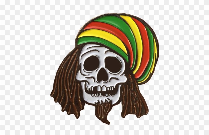 Rasta Skull Hat Pin - Dreadlocks #1266399