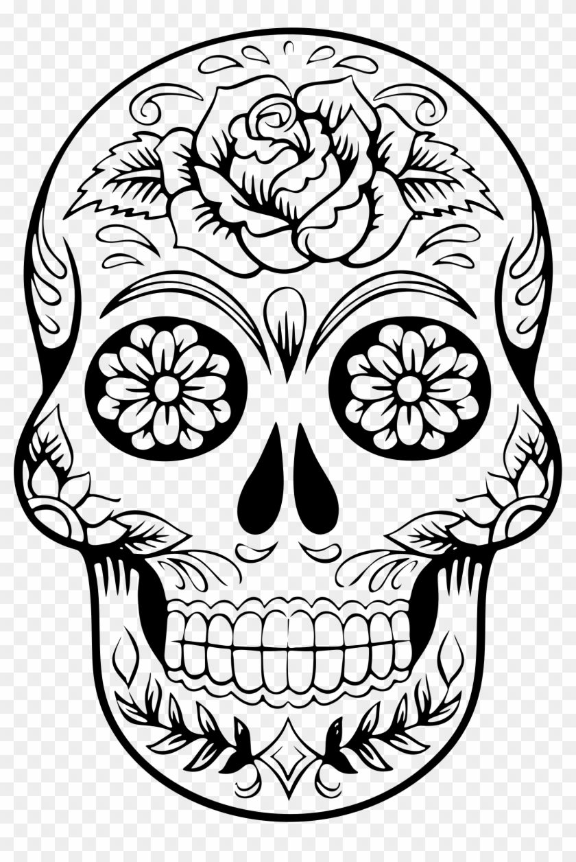 Skull Silhouette Clip Art - Tete De Mort Mexicaine #201687