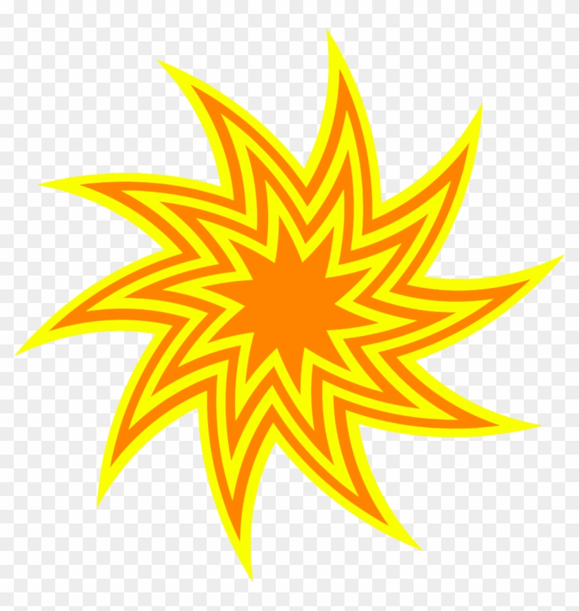 Yellow And Orange Star Swirl - Vector Graphics #202004