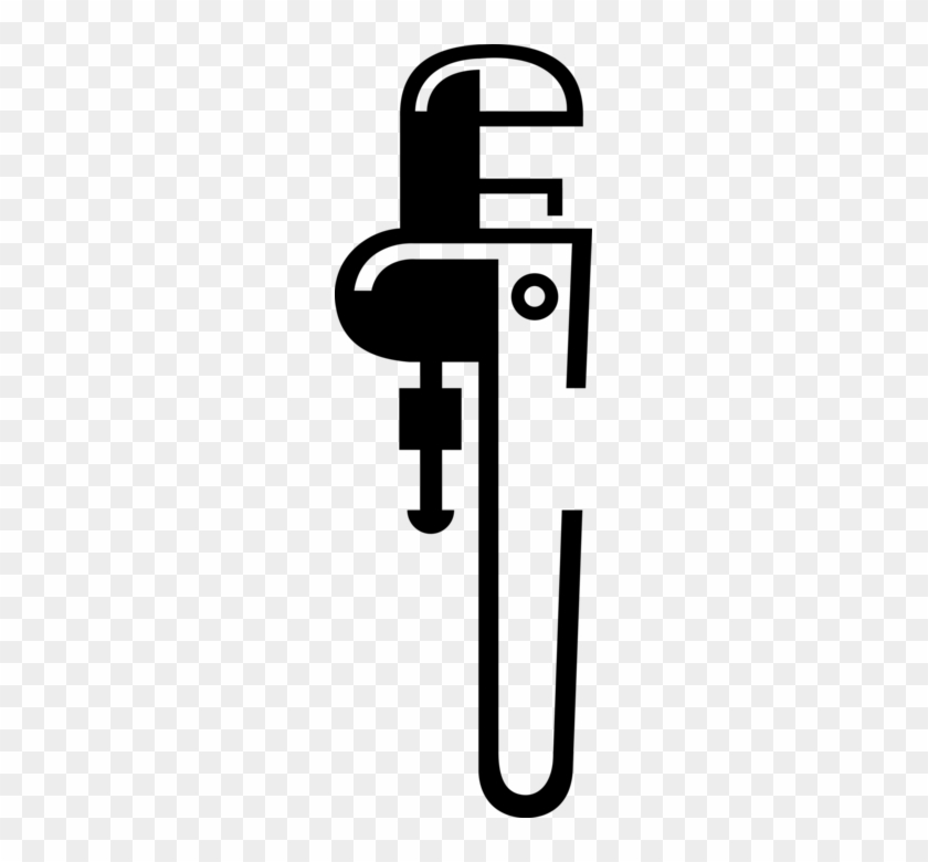 Vector Illustration Of Pipe Wrench Or Stillson Wrench - Sign #1269692