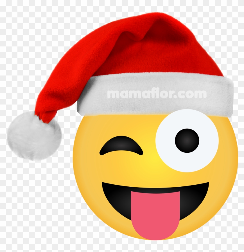 Emoji Eye Wink Sticker Tongue - Emojis Navideños Para Imprimir #1269853