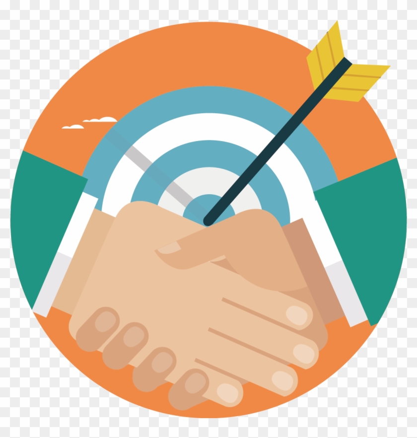 Vector Painted Handshake Hit The Target 1379*1116 Transprent - Vector Graphics #1270365