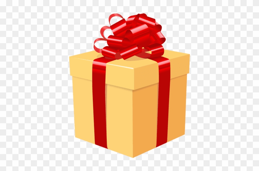 Yellow Gift Box Red Bow Icon 3 Transparent Png - Caja De Regalo De Colores #1270883