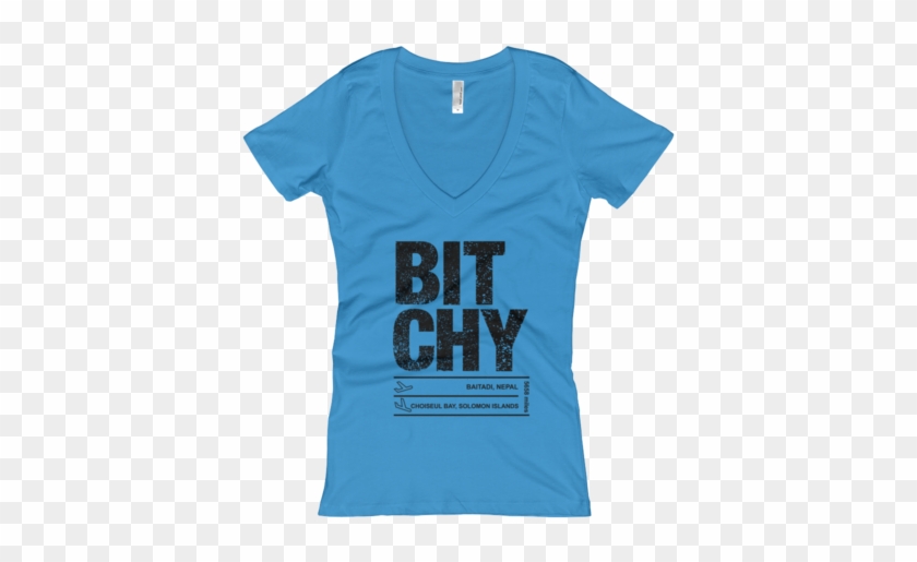 Uncommon Routes Bit Chy Women's V Neck T Shirt - Doraemon Run 2017 #1271374