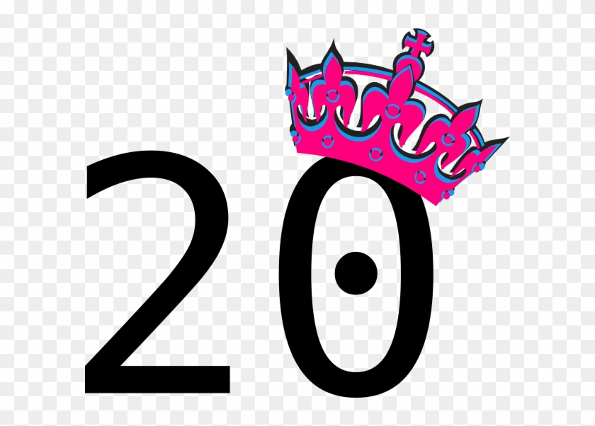 Pink Tilted Tiara And Number 20 Clip Art - It's My 26th Birthday #1273843