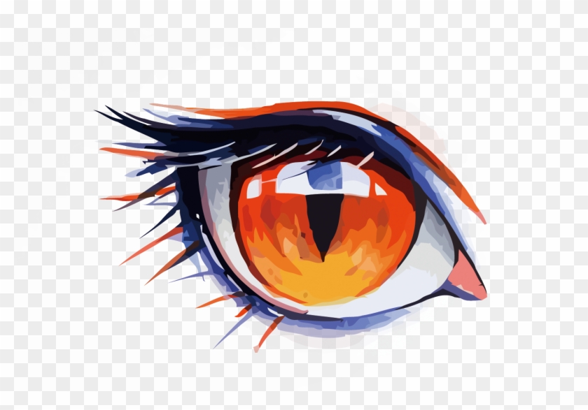Watercolor Painting Drawing Eye - Anime Wolf Eye Drawing #1274077