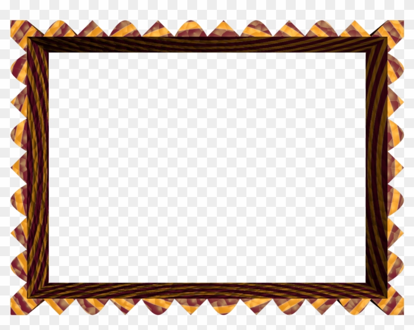 Plum Orange Fancy Loop Cut Rectangular Powerpoint Border - Black And Orange Borders #1274636