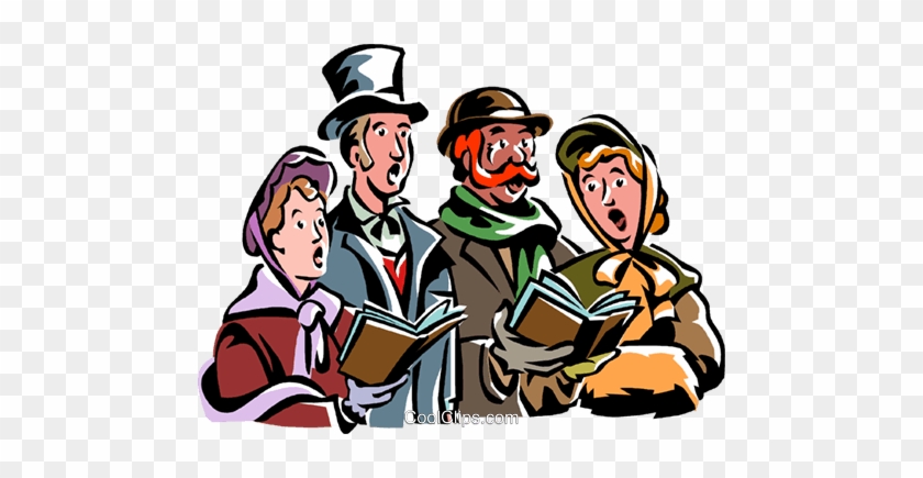 Christmas Carolers Royalty Free Vector Clip Art Illustration - Christmas Carolers Transparent Background #1274705
