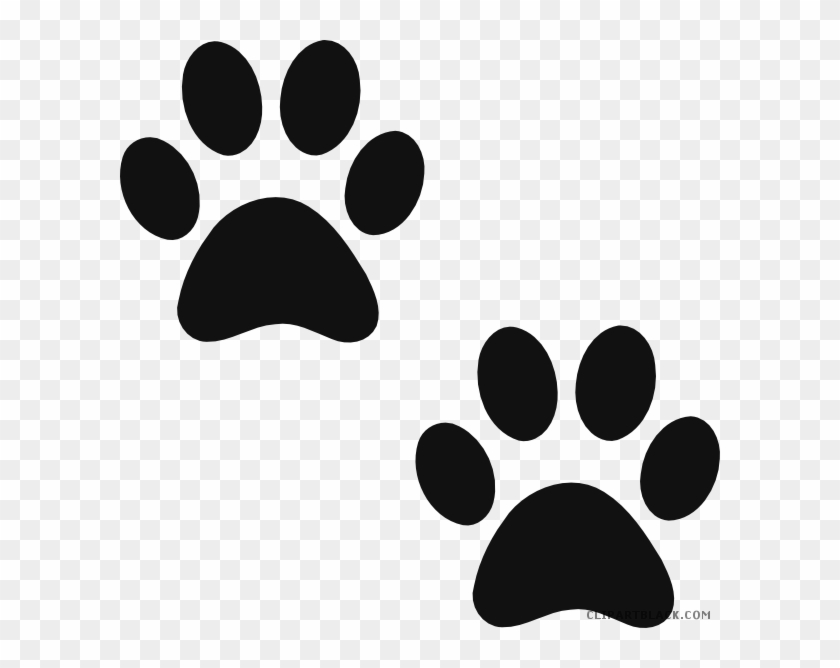 Paw Print Animal Free Black White Clipart Images Clipartblack - Cartoon Dog Paw Print #1275452
