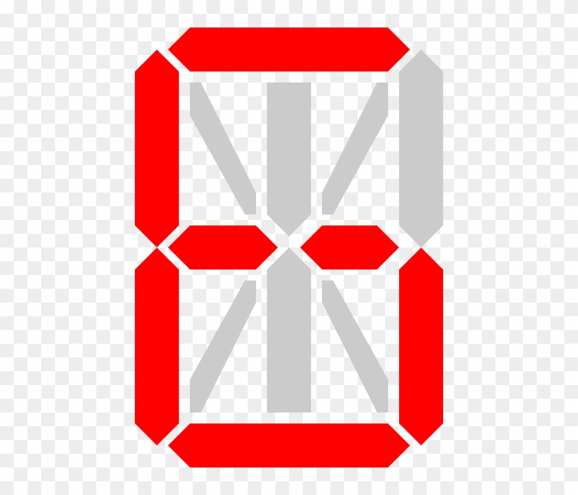 Red, Display, Color, Grey, Number, Six, Segment - 14 Segment Display #1275898