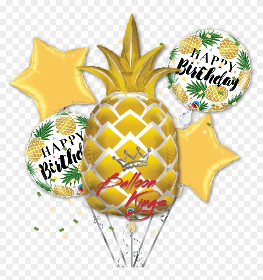 Happy Birthday - Qualatex Golden Pineapple 44" Foil Supershape Balloon #1277241