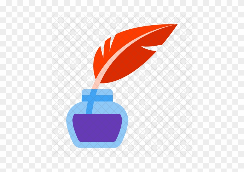 Quill With Ink Icon - Pluma Icon Png #1278500