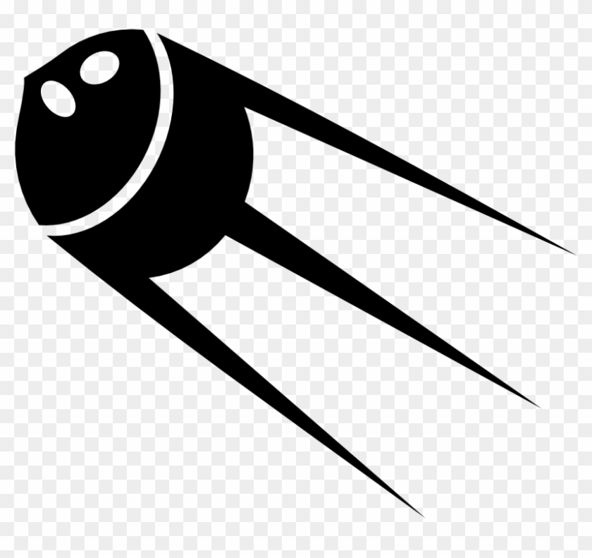 Sputnik Comic Satellite Black White Line Art Coloring - Sputnik Clipart #1278591