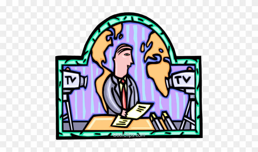 Tv News Reporter Royalty Free Vector Clip Art Illustration - Astronaut #1283037