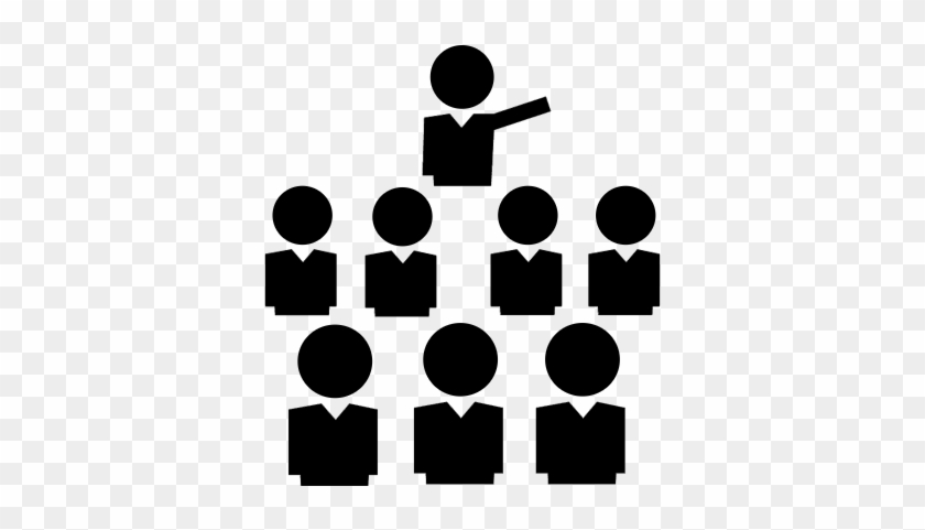 Class Group Of Students And Professor In Front Vector - Icone Turma #1285344