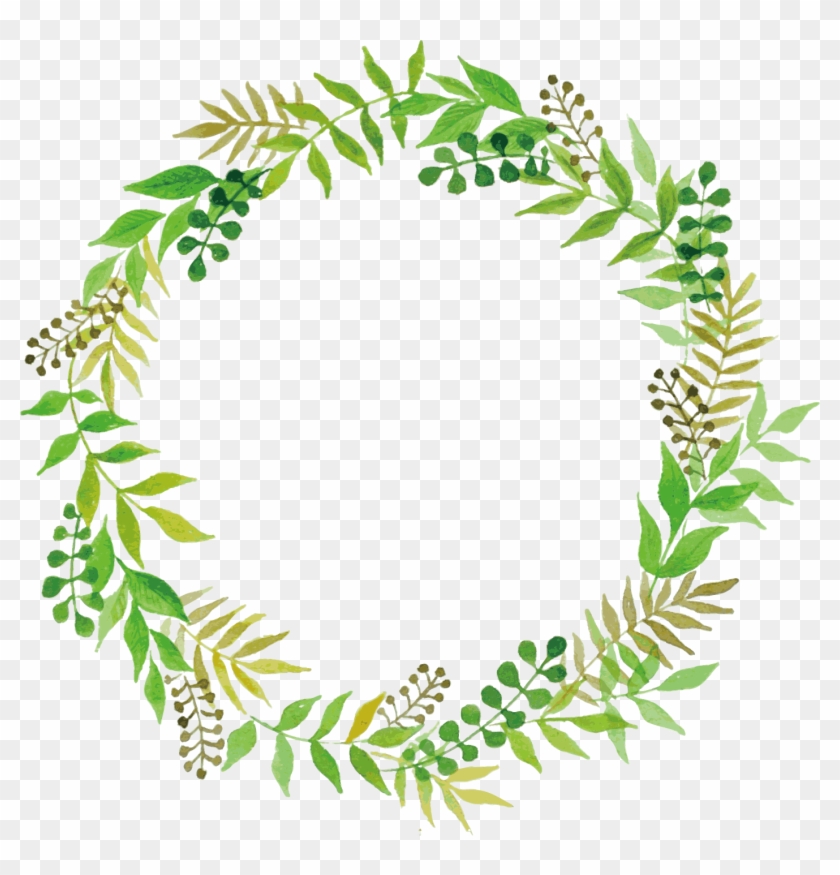 Leaves Floral Border 1414*1407 Transprent Png Free - Green Flower Frame Png #1285518