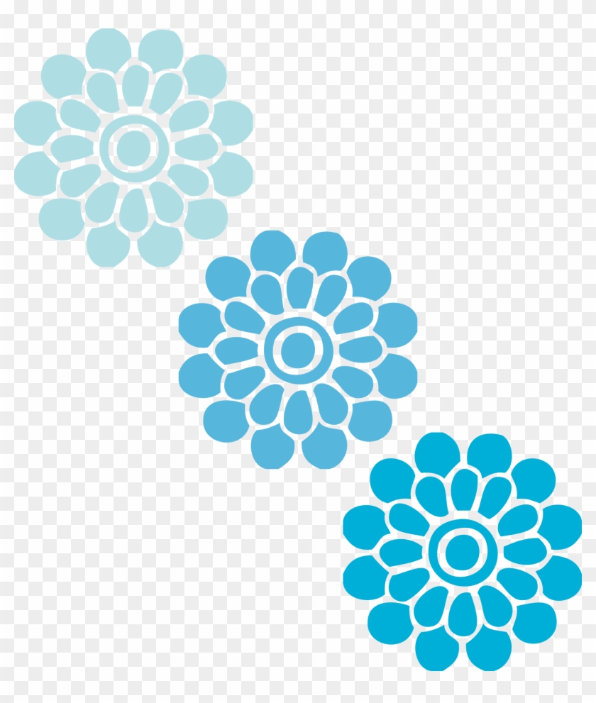 Fancy Wedding Flower Vector Adornment - Blue Flower Vector Png #1285572