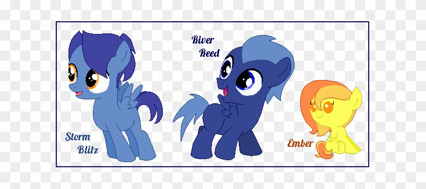Mlp Ng Ocs-storm, River And Ember By Starryknightpixie - Cartoon #1285718