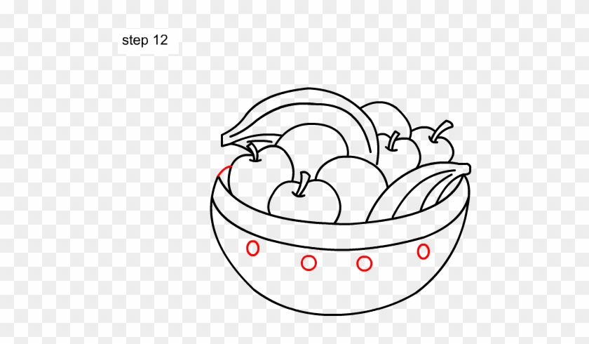 Fruit Basket Line Drawing Png #1286192
